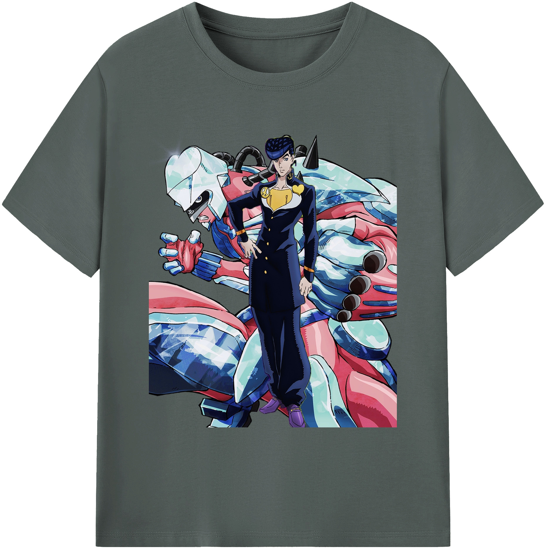 （画像用） ジョジョの奇妙な冒険 ひがしかた じょうすけ JoJo's Bizarre Adventure Higashikata Josuke 綿100％ メンズ半袖Tシャツ｜肌触りやわらか＆通気性